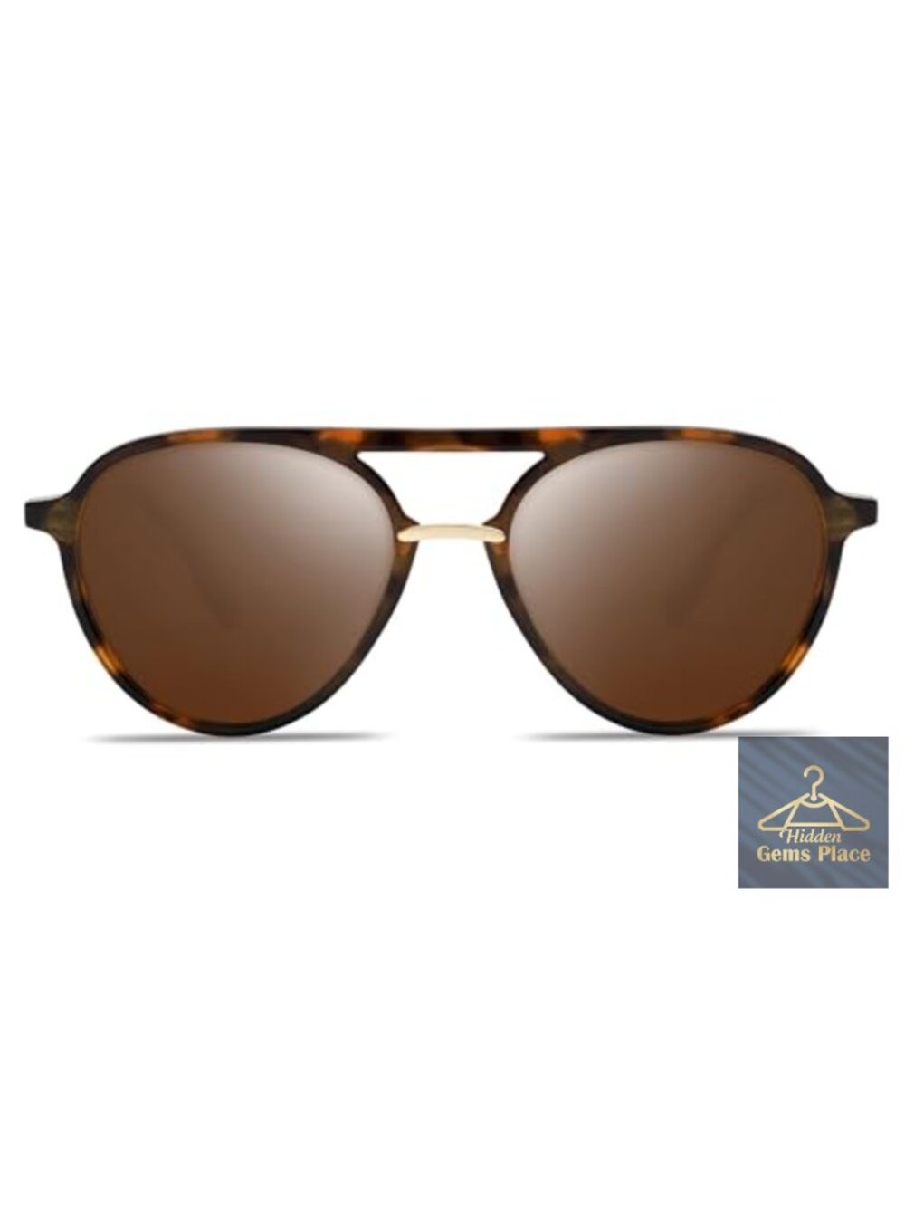 Retro Aviator Polarized Sunglasses Double Bridge UV400 Ladies Shades Oversized